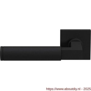 GPF Bouwbeslag ZwartWit 8213.61-02L Kuri deurkruk gatdeel op vierkant rozet 50x50x8 mm linkswijzend zwart - A21010247 - afbeelding 1