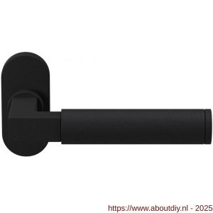 GPF Bouwbeslag ZwartWit 8213.61-04 Kuri deurkruk op ovaal rozet 70x32x10 mm zwart - A21009325 - afbeelding 1