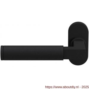 GPF Bouwbeslag ZwartWit 8213.61-04L Kuri deurkruk gatdeel op ovaal rozet 70x32x10 mm linkswijzend zwart - A21010249 - afbeelding 1