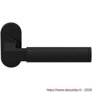 GPF Bouwbeslag ZwartWit GPF8213.61-04R Kuri deurkruk gatdeel op ovaal rozet 70x32x10 mm rechtswijzend zwart - A21010250 - afbeelding 1