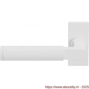 GPF Bouwbeslag ZwartWit 8214.62-01L Kuri deurkruk gatdeel op rechthoekige rozet 70x32x10 mm linkswijzend wit - A21013952 - afbeelding 1