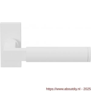 GPF Bouwbeslag ZwartWit 8214.62-01R Kuri deurkruk gatdeel op rechthoekige rozet 70x32x10 mm rechtswijzend wit - A21013955 - afbeelding 1