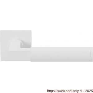GPF Bouwbeslag ZwartWit 8214.62-02R Kuri deurkruk gatdeel op vierkant rozet 50x50x8 mm rechtswijzend wit - A21013956 - afbeelding 1