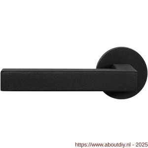 GPF Bouwbeslag ZwartWit 8216.61-00L/R Zaki+ deurkruk gatdeel op rond rozet 50x8 mm links-rechtswijzend zwart - A21010258 - afbeelding 1