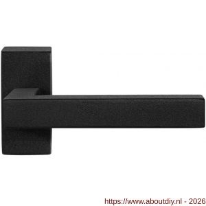 GPF Bouwbeslag ZwartWit GPF8216.61-01R Zaki+ deurkruk gatdeel op rechthoekig rozet 70x32x10 mm rechtswijzend zwart - A21010260 - afbeelding 1