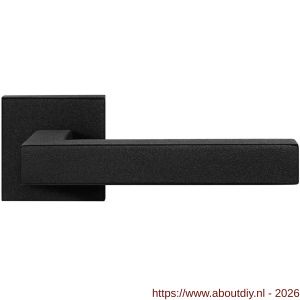 GPF Bouwbeslag ZwartWit GPF8216.61-02R Zaki+ deurkruk gatdeel op vierkant rozet 50x50x8 mm rechtswijzend zwart - A21010262 - afbeelding 1