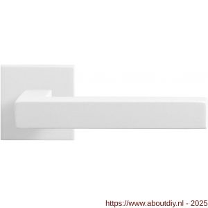 GPF Bouwbeslag ZwartWit 8218.62-02R Zaki+ deurkruk gatdeel op vierkant rozet 50x50x8 mm rechtswijzend wit - A21013965 - afbeelding 1