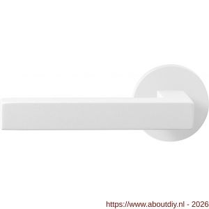 GPF Bouwbeslag ZwartWit GPF8218.62-00L/R Zaki+ deurkruk gatdeel op rond rozet 50x8 mm links-rechtswijzend wit - A21013961 - afbeelding 1