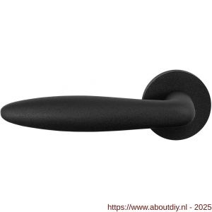 GPF Bouwbeslag ZwartWit 8220.61-00L/R Pepe deurkruk gatdeel op rond rozet 50x8 mm links-rechtswijzend zwart - A21010268 - afbeelding 1