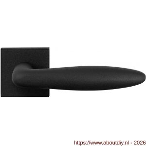GPF Bouwbeslag ZwartWit GPF8220.61-02R Pepe deurkruk gatdeel op vierkant rozet 50x50x8 mm rechtswijzend zwart - A21010270 - afbeelding 1