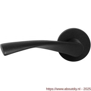 GPF Bouwbeslag ZwartWit 8225.61-00L Kino deurkruk gatdeel op rond rozet 50x8 mm linkswijzend zwart - A21010274 - afbeelding 1