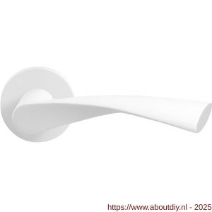 GPF Bouwbeslag ZwartWit 8227.62-00 Kino deurkruk op rond rozet 50x8 mm wit - A21013971 - afbeelding 1