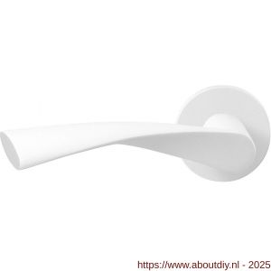 GPF Bouwbeslag ZwartWit 8227.62-00L Kino deurkruk gatdeel op rond rozet 50x8 mm linkswijzend wit - A21013973 - afbeelding 1