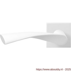 GPF Bouwbeslag ZwartWit 8227.62-02L Kino deurkruk gatdeel op vierkant rozet 50x50x8 mm linkswijzend wit - A21013974 - afbeelding 1