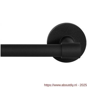 GPF Bouwbeslag ZwartWit 8231.61-00L/R Hipi Deux deurkruk gatdeel op rond rozet 50x8 mm links-rechtswijzend zwart - A21010287 - afbeelding 1