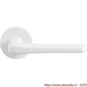 GPF Bouwbeslag ZwartWit 8232.62-00 Tiki deurkruk op rond rozet 50x8 mm wit - A21013977 - afbeelding 1