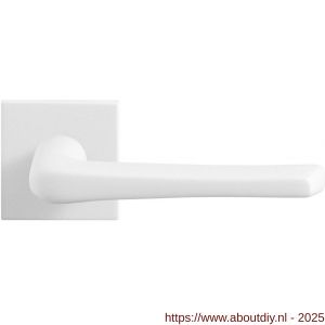 GPF Bouwbeslag ZwartWit 8232.62-02R Tiki deurkruk gatdeel op vierkant rozet 50x50x8 mm rechtswijzend wit - A21013981 - afbeelding 1