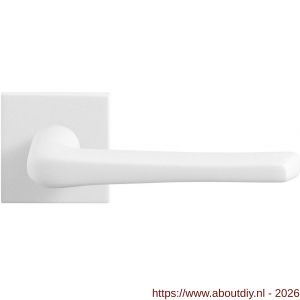 GPF Bouwbeslag ZwartWit GPF8232.62-02R Tiki deurkruk gatdeel op vierkant rozet 50x50x8 mm rechtswijzend wit - A21013981 - afbeelding 1