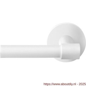 GPF Bouwbeslag ZwartWit 8233.62-00L/R Hipi Deux deurkruk gatdeel op rond rozet 50x8 mm links-rechtswijzend wit - A21013984 - afbeelding 1