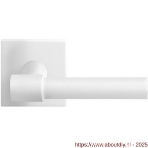 GPF Bouwbeslag ZwartWit 8233.62-02R Hipi Deux deurkruk gatdeel op vierkant rozet 50x50x8 mm rechtswijzend wit - A21013986 - afbeelding 1