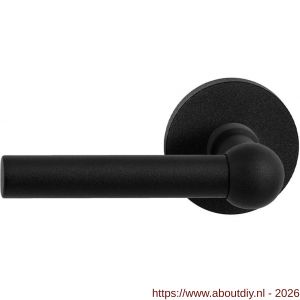 GPF Bouwbeslag ZwartWit GPF8235.61-00L/R Hipi deurkruk gatdeel op rond rozet 50x8 mm links-rechtswijzend zwart - A21010299 - afbeelding 1