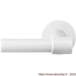GPF Bouwbeslag ZwartWit 8236.62-00L/R Hipi Deux+ deurkruk gatdeel op rond rozet 50x8 mm links-rechtswijzend wit - A21013989 - afbeelding 1