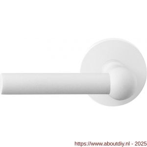 GPF Bouwbeslag ZwartWit 8237.62-00L/R Hipi deurkruk gatdeel op rond rozet 50x8 mm links-rechtswijzend wit - A21013994 - afbeelding 1