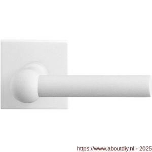 GPF Bouwbeslag ZwartWit 8237.62-02R Hipi deurkruk gatdeel op vierkant rozet 50x50x8 mm rechtswijzend wit - A21013996 - afbeelding 1