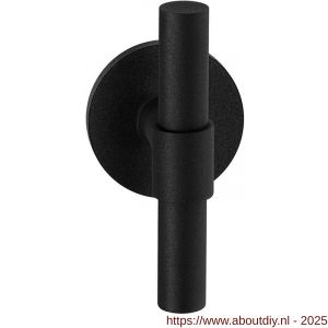 GPF Bouwbeslag ZwartWit 8238.61-00L/R Hipi Deux kruiskruk gatdeel op rond rozet 50x8 mm links-rechtswijzend zwart - A21010308 - afbeelding 1