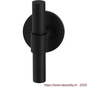 GPF Bouwbeslag ZwartWit 8238.61-05 Hipi Deux kruisknop vast met knopvastzetter op rond rozet 50x6 mm zwart - A21013997 - afbeelding 1