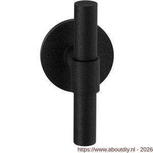 GPF Bouwbeslag ZwartWit GPF8238.61-00L/R Hipi Deux kruiskruk gatdeel op rond rozet 50x8 mm links-rechtswijzend zwart - A21010308 - afbeelding 1