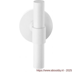 GPF Bouwbeslag ZwartWit 8239.62-00L/R Hipi Deux kruiskruk gatdeel op rond rozet 50x8 mm links-rechtswijzend wit - A21014000 - afbeelding 1