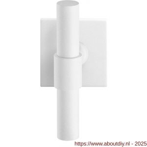 GPF Bouwbeslag ZwartWit 8239.62-02R Hipi Deux kruiskruk gatdeel op vierkant rozet 50x50x8 mm rechtswijzend wit - A21014002 - afbeelding 1