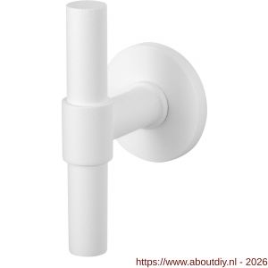 GPF Bouwbeslag ZwartWit GPF8239.62-05 Hipi Deux kruis deurknop vast met knopvastzetter op rond rozet 50x6 mm wit - A21014003 - afbeelding 1