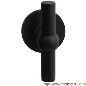 GPF Bouwbeslag ZwartWit 8240.61-00L/R Hipi kruiskruk gatdeel op rond rozet 50x8 mm links-rechtswijzend zwart - A21010314 - afbeelding 1
