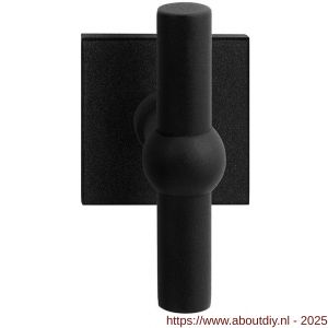 GPF Bouwbeslag ZwartWit 8240.61-02L Hipi kruiskruk gatdeel op vierkant rozet 50x50x8 mm linkswijzend zwart - A21010315 - afbeelding 1