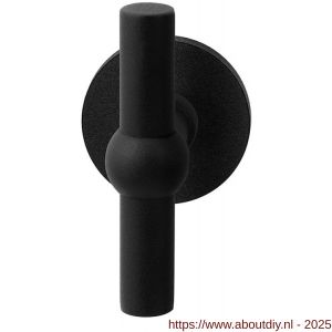 GPF Bouwbeslag ZwartWit 8240.61-05 Hipi kruisknop op rond rozet 50x6 mm vast met knopvastzetter zwart - A21014004 - afbeelding 1