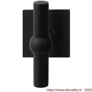 GPF Bouwbeslag ZwartWit GPF8240.61-02R Hipi kruiskruk gatdeel op vierkant rozet 50x50x8 mm rechtswijzend zwart - A21010316 - afbeelding 1