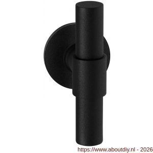 GPF Bouwbeslag ZwartWit GPF8241.61-00L/R Hipi Deux+ kruiskruk gatdeel op rond rozet 50x8 mm links-rechtswijzend zwart - A21010317 - afbeelding 1