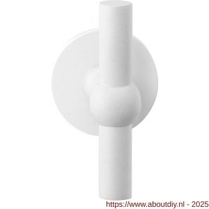 GPF Bouwbeslag ZwartWit 8242.62-00L/R Hipi kruiskruk gatdeel op rond rozet 50x8 mm links-rechtswijzend wit - A21014008 - afbeelding 1