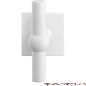 GPF Bouwbeslag ZwartWit 8242.62-02R Hipi kruiskruk gatdeel op vierkant rozet 50x50x8 mm rechtswijzend wit - A21014010 - afbeelding 1