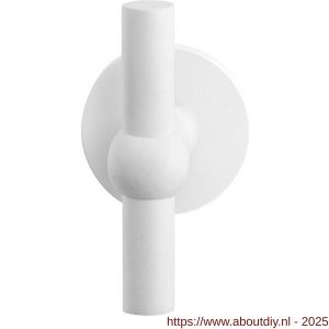 GPF Bouwbeslag ZwartWit 8242.62-05 Hipi deurkruk op rond rozet 50x6 mm vast met knopvastzetter wit - A21014011 - afbeelding 1