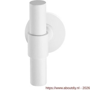GPF Bouwbeslag ZwartWit GPF8243.62-40 Hipi Deux+ kruisknop gatdeel vast met knopvastzetter op rond rozet 50x8 mm wit - A21014017 - afbeelding 1