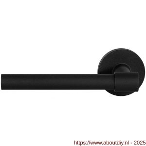 GPF Bouwbeslag ZwartWit 8244.61-00L/R Hipi Deux deurkruk gatdeel op rond rozet 50x8 mm links-rechtswijzend zwart - A21010326 - afbeelding 1