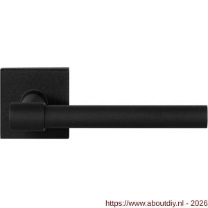 GPF Bouwbeslag ZwartWit GPF8244.61-02R Hipi Deux deurkruk gatdeel op vierkant rozet 50x50x8 mm rechtswijzend zwart - A21010328 - afbeelding 1