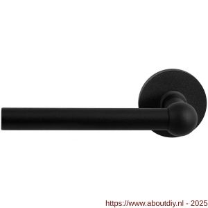 GPF Bouwbeslag ZwartWit 8245.61-00L/R Hipi deurkruk gatdeel op rond rozet 50x8 mm links-rechtswijzend zwart - A21010329 - afbeelding 1