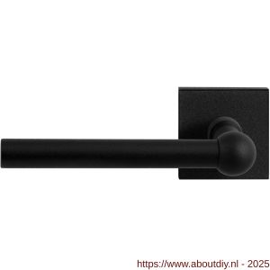 GPF Bouwbeslag ZwartWit 8245.61-02L Hipi deurkruk gatdeel op vierkant rozet 50x50x8 mm linkswijzend zwart - A21010330 - afbeelding 1