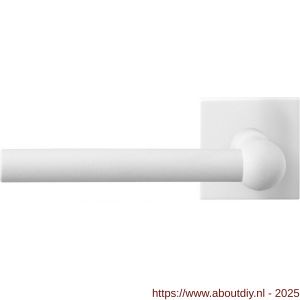 GPF Bouwbeslag ZwartWit 8247.62-02L Hipi deurkruk gatdeel op vierkant rozet 50x50x8 mm linkswijzend wit - A21014026 - afbeelding 1