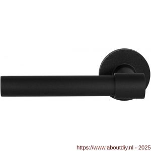 GPF Bouwbeslag ZwartWit 8248.61-00L/R Hipi Deux+ deurkruk gatdeel op rond rozet 50x8 mm links-rechtswijzend zwart - A21010338 - afbeelding 1