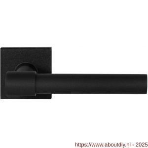 GPF Bouwbeslag ZwartWit 8248.61-02R Hipi Deux+ deurkruk gatdeel op vierkant rozet 50x50x8 mm rechtswijzend zwart - A21010340 - afbeelding 1